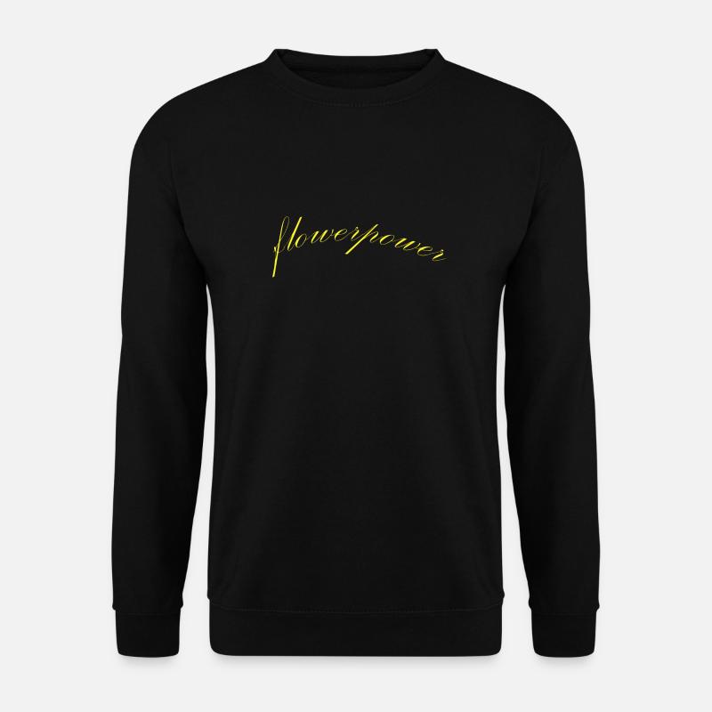 flowerpower gelb - Unisex Pullover - Schwarz