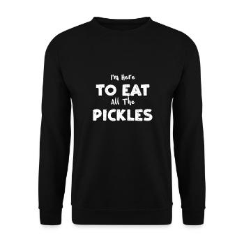 Je suis ici pour manger tous les cornichons - Sweat-shirt Unisexe - noir - Devant - Alina (178cm) & Michal (187cm)
