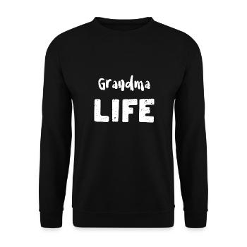 Grand-mère Life - Softball - Sweat-shirt Unisexe - noir - Devant - Alina (178cm) & Michal (187cm)