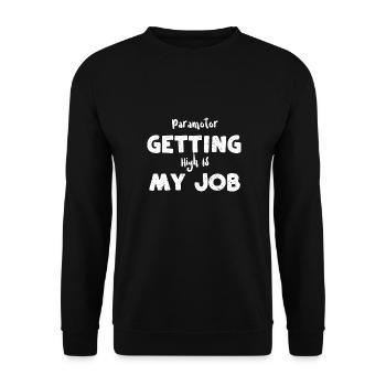 Paramoteur Se défoncer est mon travail - Sweat-shirt Unisexe - noir - Devant - Alina (178cm) & Michal (187cm)