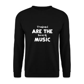 Trombones Are The Bacon Of Music - Unisex Pullover - Schwarz - Vorne - Alina (178cm) & Michal (187cm)