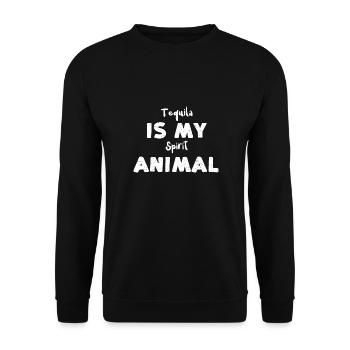 Tequila Is My Spirit Animal - Unisex Pullover - Schwarz - Vorne - Alina (178cm) & Michal (187cm)