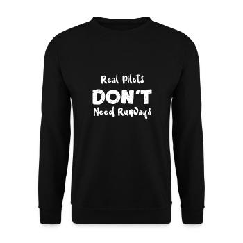Les vrais pilotes n’ont pas besoin de pistes - Sweat-shirt Unisexe - noir - Devant - Alina (178cm) & Michal (187cm)