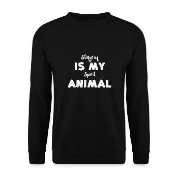Stingray Is My Spirit Animal - Unisex Pullover - Schwarz - Vorne - Alina (178cm) & Michal (187cm)