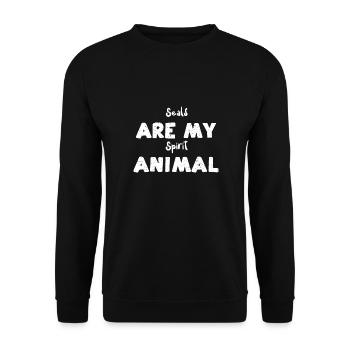Seals Are My Spirit Animal - Seal - Unisex Pullover - Schwarz - Vorne - Alina (178cm) & Michal (187cm)