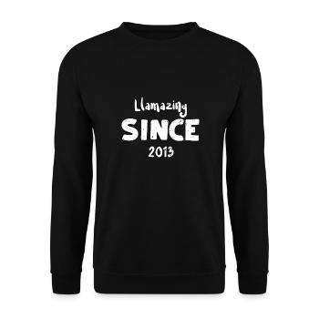 Llamazing Since 2013 - Birthday - Unisex Sweatshirt - black - Front - Alina (178cm) & Michal (187cm)
