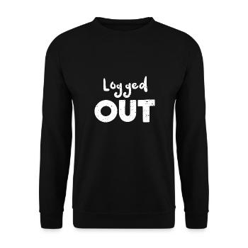 Logged Out - Hiking - Unisex Sweatshirt - black - Front - Alina (178cm) & Michal (187cm)