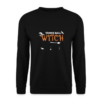 Tennis Ball Witch - Halloween - Unisex Sweatshirt - black - Front - Alina (178cm) & Michal (187cm)