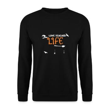 Love Teacher Life - Halloween - Unisex Sweatshirt - black - Front - Alina (178cm) & Michal (187cm)