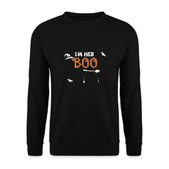 Je suis son boo - Halloween - Sweat-shirt Unisexe - noir - Devant - Alina (178cm) & Michal (187cm)