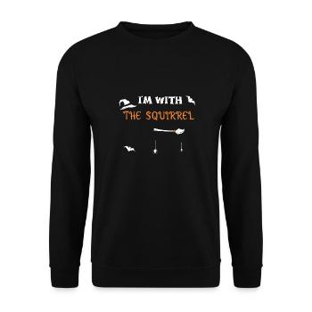 Je suis avec l’écureuil - Halloween - Sweat-shirt Unisexe - noir - Devant - Alina (178cm) & Michal (187cm)