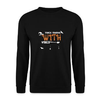Cuisses épaisses avec vibrations - Sweat-shirt Unisexe - noir - Devant - Alina (178cm) & Michal (187cm)
