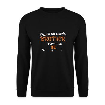 He Or She? Brother To Be - Unisex Sweatshirt - black - Front - Alina (178cm) & Michal (187cm)