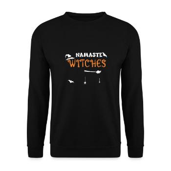 Namaste Witches - Halloween - Unisex Pullover - Schwarz - Vorne - Alina (178cm) & Michal (187cm)