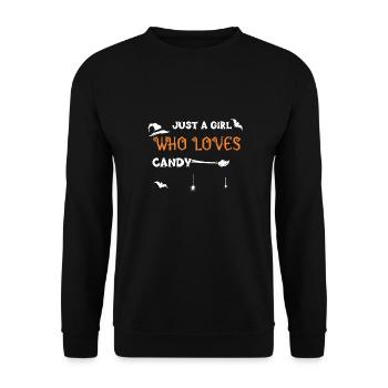 Just A Girl Who Loves Candy - Unisex Pullover - Schwarz - Vorne - Alina (178cm) & Michal (187cm)