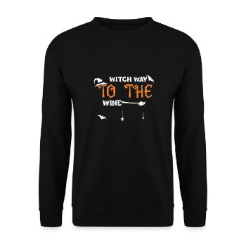 Witch way To The Wine - Halloween - Unisex Sweatshirt - black - Front - Alina (178cm) & Michal (187cm)