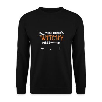 Thick Thighs Witchy Vibes - Unisex Sweatshirt - black - Front - Alina (178cm) & Michal (187cm)