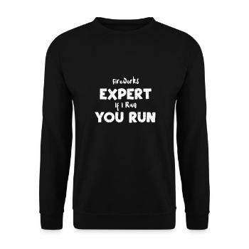 Fireworks Expert If I Run You Run - Unisex Sweatshirt - black - Front - Alina (178cm) & Michal (187cm)