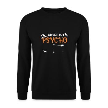 Sweet But Psycho - Halloween - Unisex Sweatshirt - black - Front - Alina (178cm) & Michal (187cm)