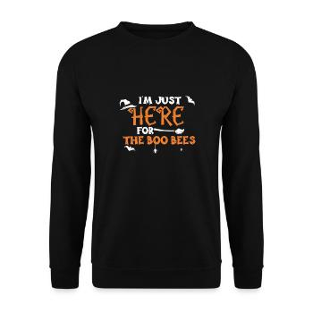 Je suis juste là pour les Boo Bees - Sweat-shirt Unisexe - noir - Devant - Alina (178cm) & Michal (187cm)
