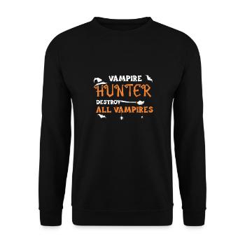 Chasseur de vampires Détruisez tous les vampires - Sweat-shirt Unisexe - noir - Devant - Alina (178cm) & Michal (187cm)