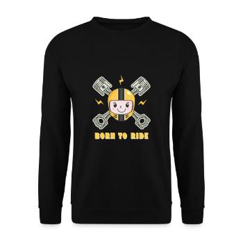 Moto bébé BORN TO RIDE naissance grossesse - Sweat-shirt Unisexe - noir - Devant - Alina (178cm) & Michal (187cm)