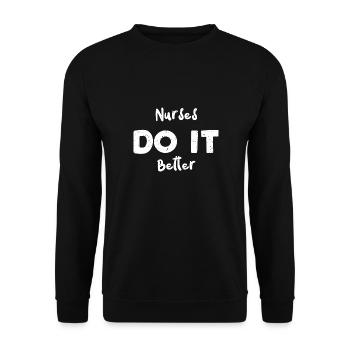 Nurses Do It Better - Nurse - Unisex Sweatshirt - black - Front - Alina (178cm) & Michal (187cm)