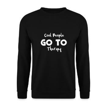 Cool People Go To Therapy - Unisex Sweatshirt - black - Front - Alina (178cm) & Michal (187cm)