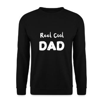 Reel Cool Dad - Fishing Dad - Unisex Pullover - Schwarz - Vorne - Alina (178cm) & Michal (187cm)