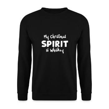 My Christmas Spirit Is Whiskey - Unisex Pullover - Schwarz - Vorne - Alina (178cm) & Michal (187cm)