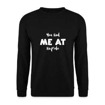 You Had Me At Hayride - Farm - Unisex Pullover - Schwarz - Vorne - Alina (178cm) & Michal (187cm)