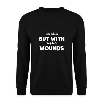 Comme les échecs mais avec des blessures par perforation - Sweat-shirt Unisexe - noir - Devant - Alina (178cm) & Michal (187cm)
