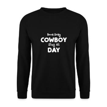 Been Doing Cowboy Stuff All Day - Unisex Pullover - Schwarz - Vorne - Alina (178cm) & Michal (187cm)