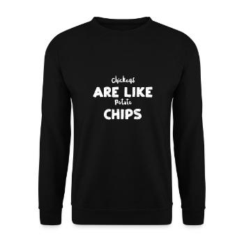 Les poulets sont comme des croustilles - Sweat-shirt Unisexe - noir - Devant - Alina (178cm) & Michal (187cm)