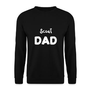 Scout Dad - Camping - Unisex Pullover - Schwarz - Vorne - Alina (178cm) & Michal (187cm)