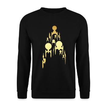 Star Trek Discovery Gold Raumschiff - Unisex Pullover - Schwarz - Vorne - Alina (178cm) & Michal (187cm)