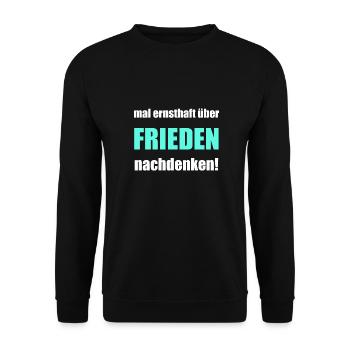 Etwas für den Frieden tun - endlich Frieden - Unisex Pullover - Schwarz - Vorne - Alina (178cm) & Michal (187cm)