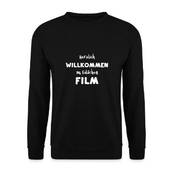 Herzlich Willkommen Im Falschen... - Unisex Pullover - Schwarz - Vorne - Alina (178cm) & Michal (187cm)