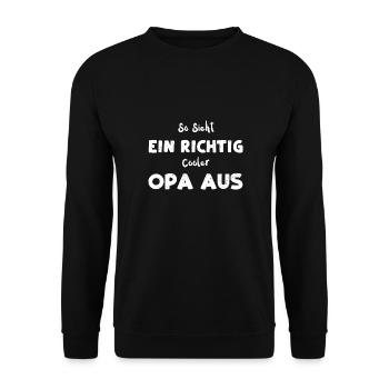 So Sieht Ein Richtig Cooler Opa Aus - Unisex Pullover - Schwarz - Vorne - Alina (178cm) & Michal (187cm)