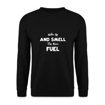 Wake Up And Smell The Race Fuel - Unisex Pullover - Schwarz - Vorne - Alina (178cm) & Michal (187cm)