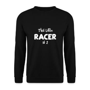 This Little Racer Is 2 - Birthday - Unisex Sweatshirt - black - Front - Alina (178cm) & Michal (187cm)