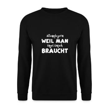 Altenpflegerin Weil Man Engel Ei... - Unisex Pullover - Schwarz - Vorne - Alina (178cm) & Michal (187cm)