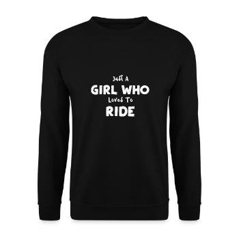 Just A Girl Who Loves To Ride - Unisex Sweatshirt - black - Front - Alina (178cm) & Michal (187cm)