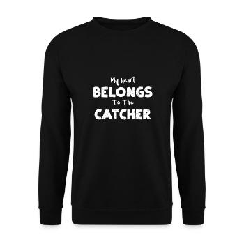 My Heart Belongs To The Catcher - Unisex Pullover - Schwarz - Vorne - Alina (178cm) & Michal (187cm)