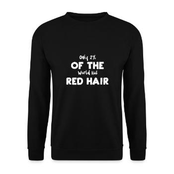 Only 2% Of The World Has Red Hair - Unisex Pullover - Schwarz - Vorne - Alina (178cm) & Michal (187cm)