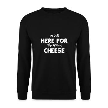 I'm Just Here For The Grilled Ch... - Unisex Pullover - Schwarz - Vorne - Alina (178cm) & Michal (187cm)