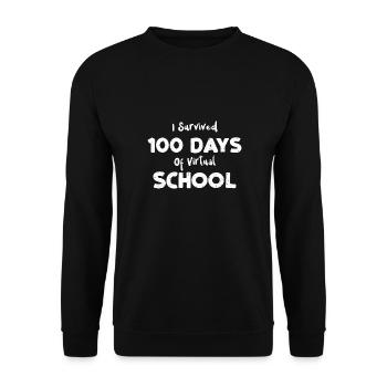 I Survived 100 Days Of Virtual S... - Unisex Sweatshirt - black - Front - Alina (178cm) & Michal (187cm)