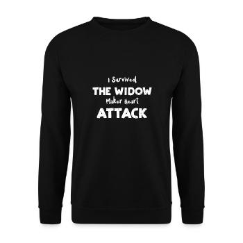 I Survived The Widow Maker Heart... - Unisex Sweatshirt - black - Front - Alina (178cm) & Michal (187cm)