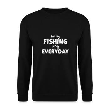 Hunting Fishing Loving Everyday - Unisex Pullover - Schwarz - Vorne - Alina (178cm) & Michal (187cm)