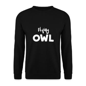 Flying Owl - Birds - Unisex Pullover - Schwarz - Vorne - Alina (178cm) & Michal (187cm)